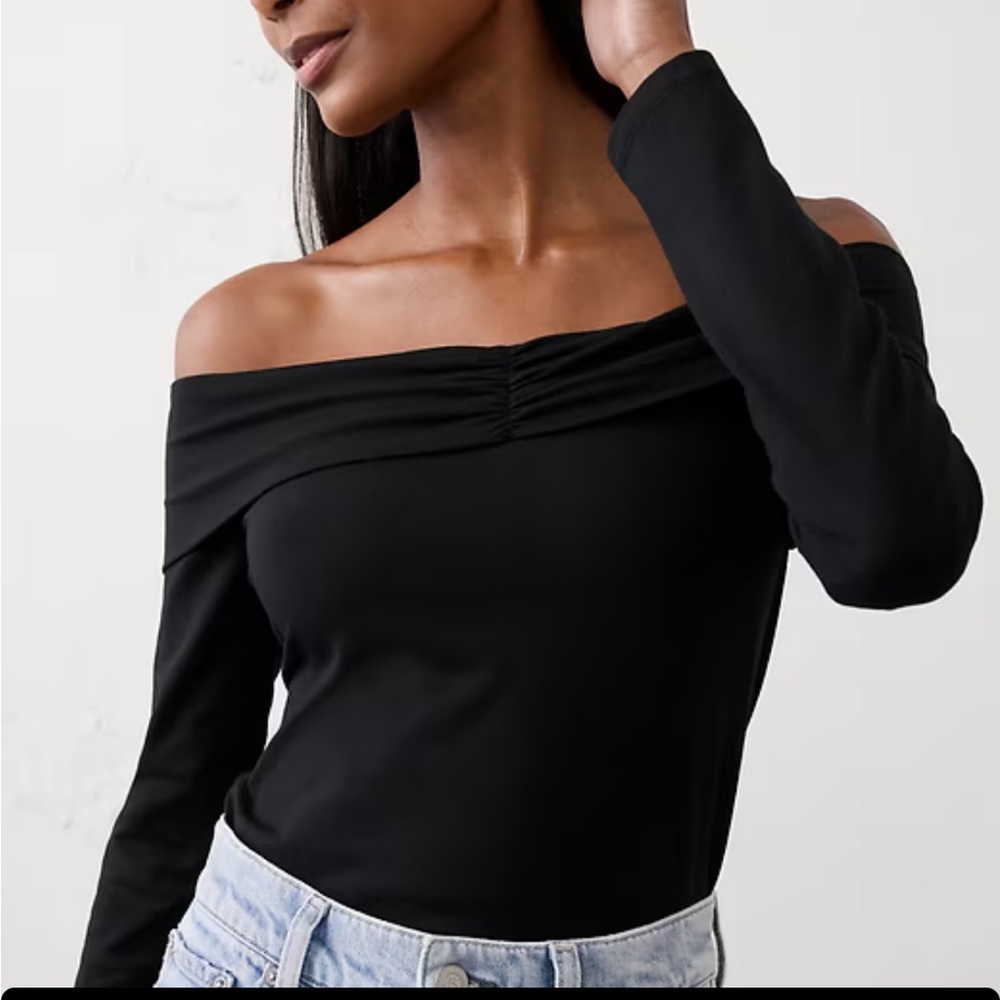 Banana Republic Black Off-Shoulder Top